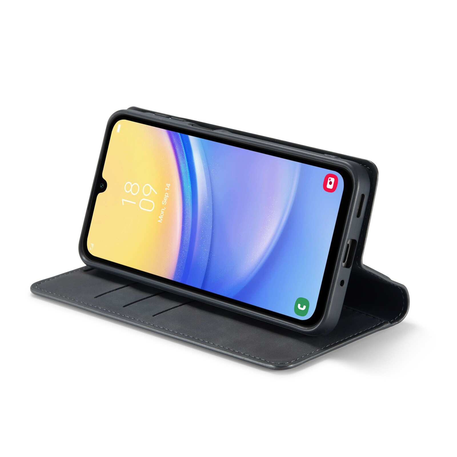 Samsung Galaxy A16 Slimmat fodral med kortfack, Svart