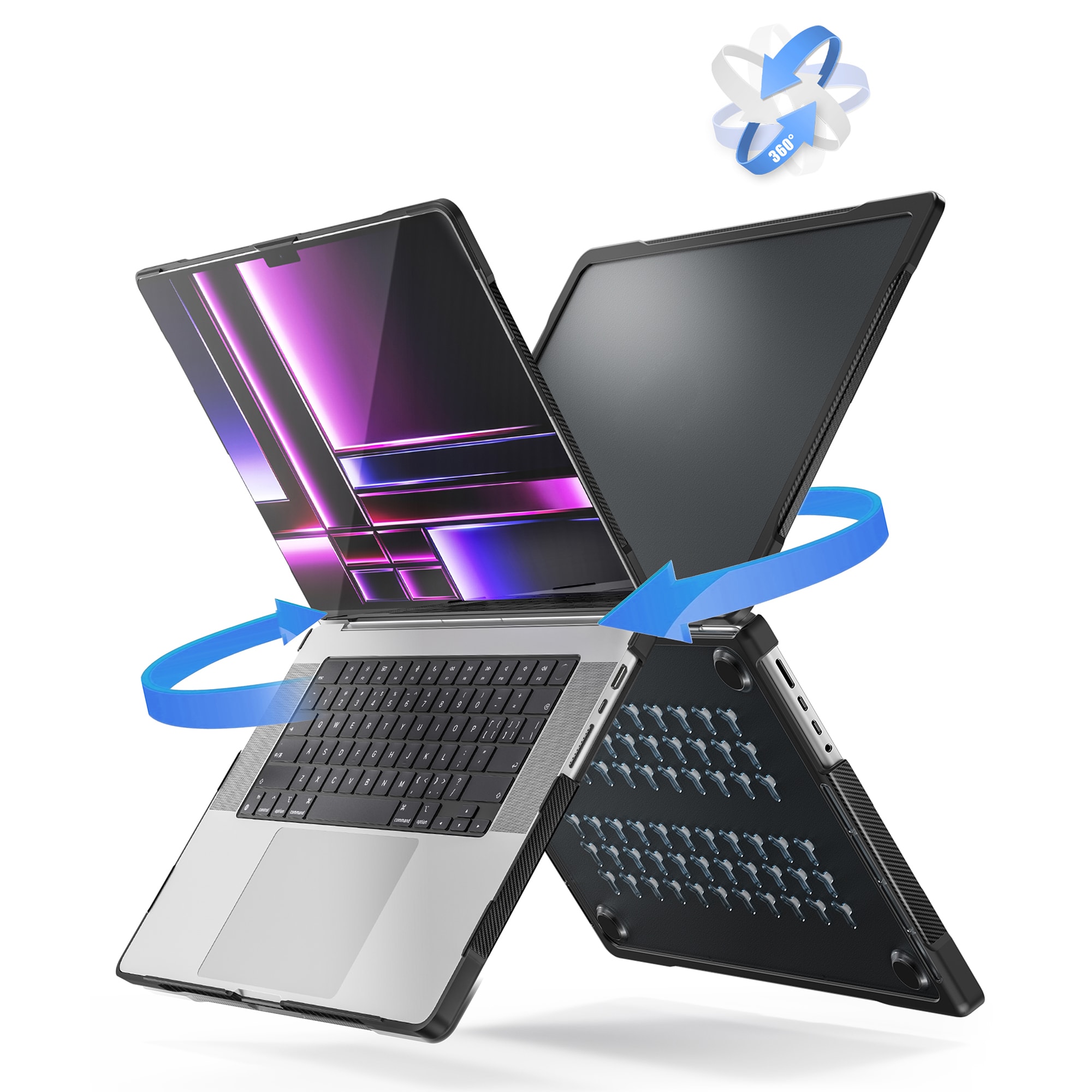 Apple MacBook Pro 16 2021 Stöttåligt Hybrid-skal Svart