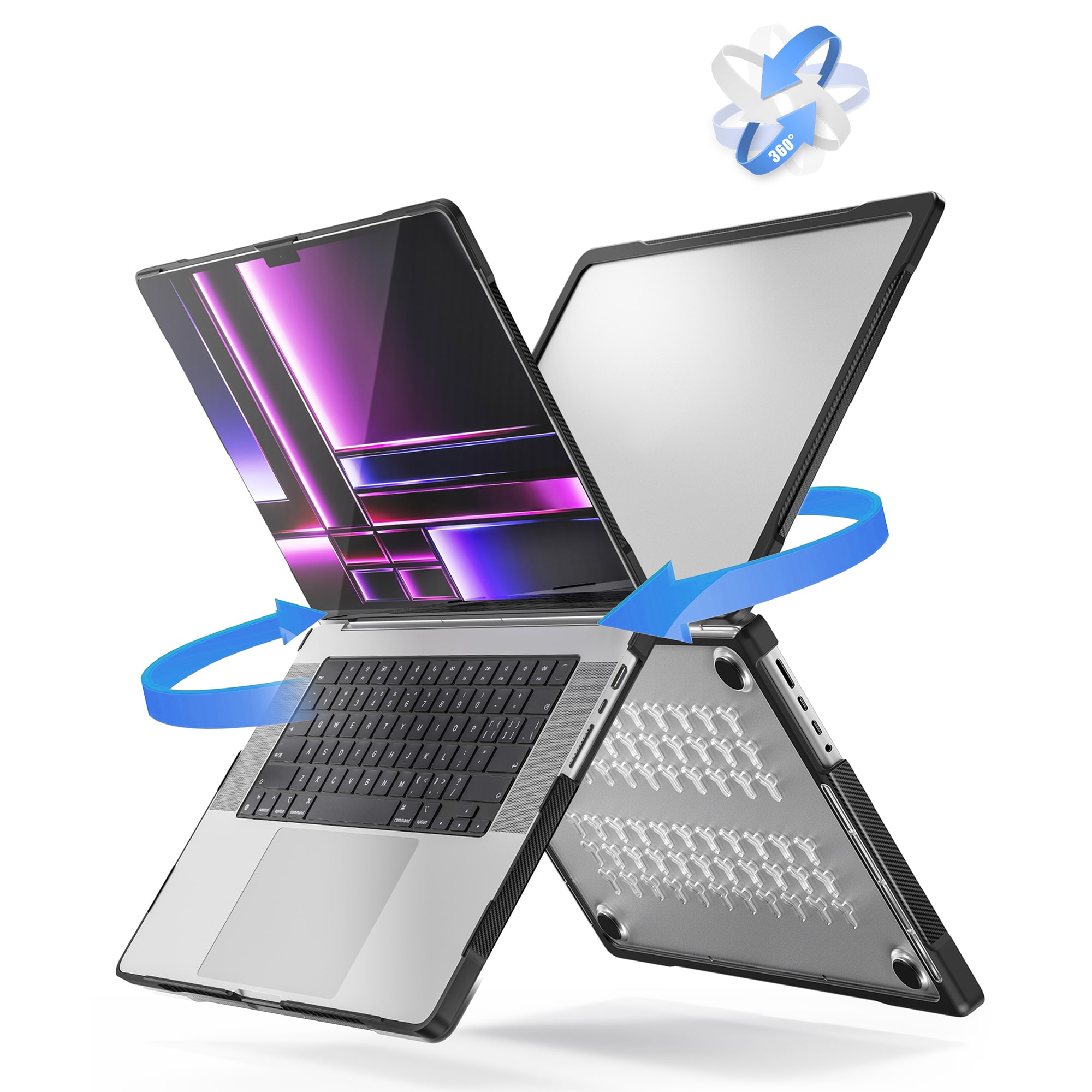 Apple MacBook Pro 16 2021 Stöttåligt Hybrid-skal Genomskinlig