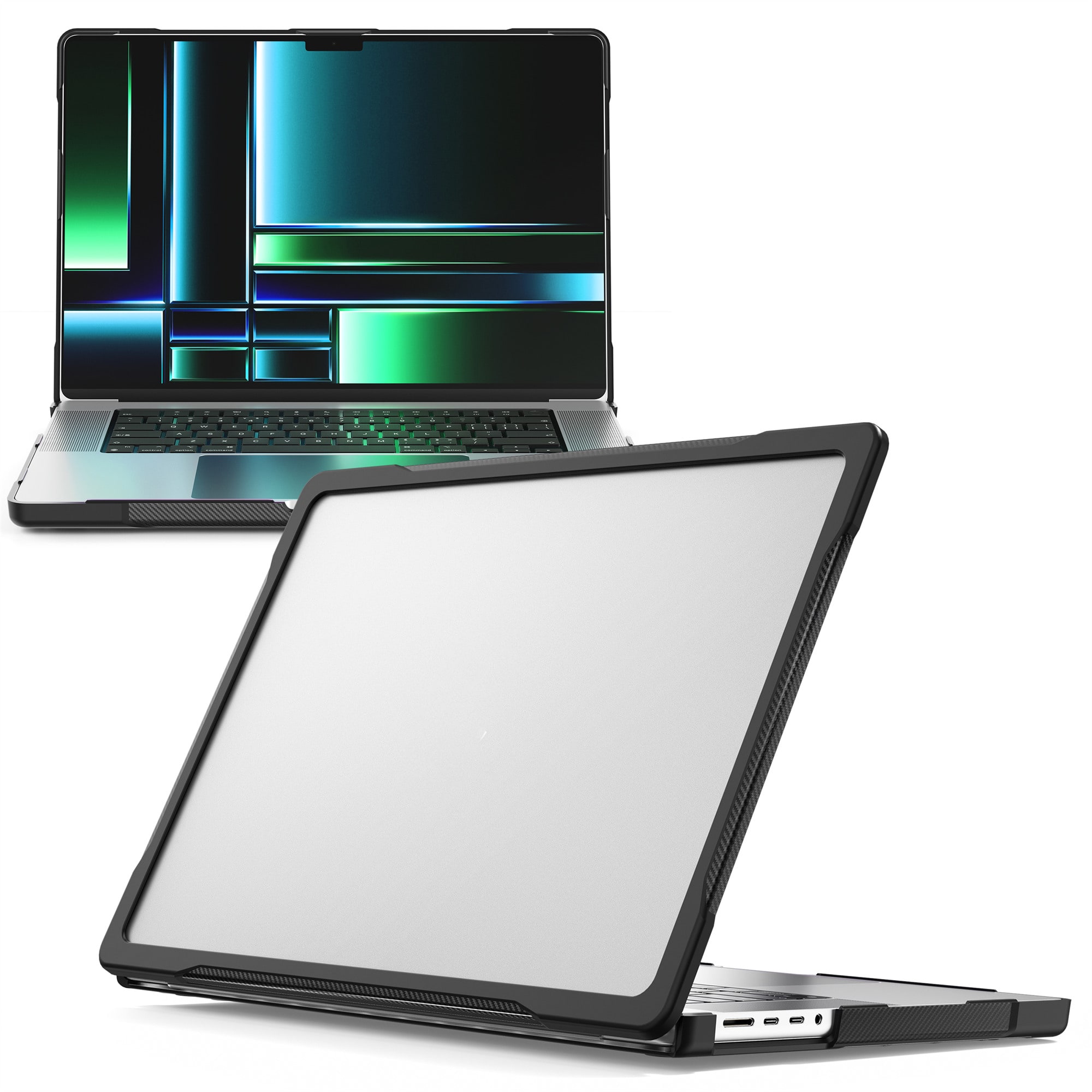 Apple MacBook Pro 14 2024 Stöttåligt Hybrid-skal Genomskinlig