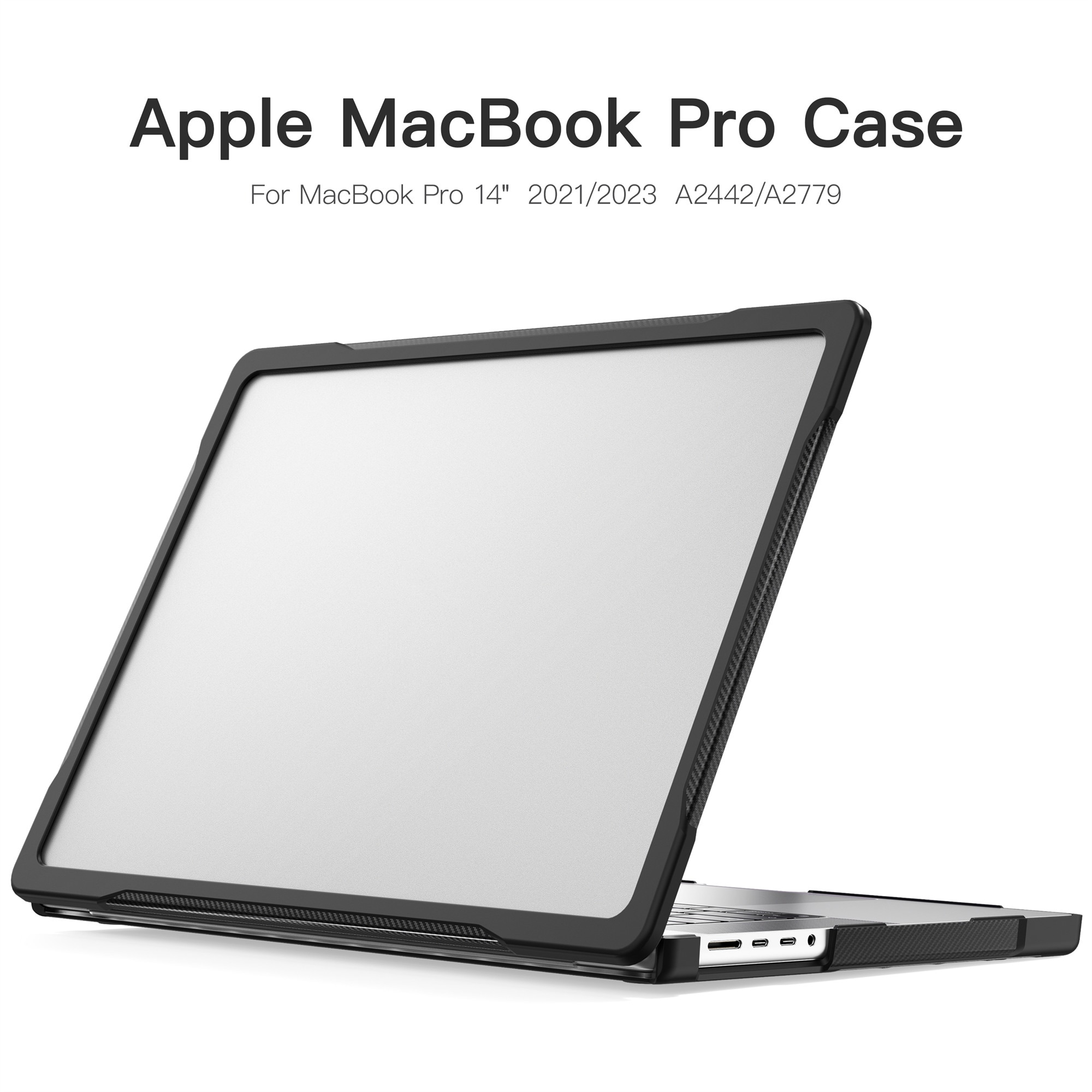 Apple MacBook Pro 14 2024 Stöttåligt Hybrid-skal Genomskinlig