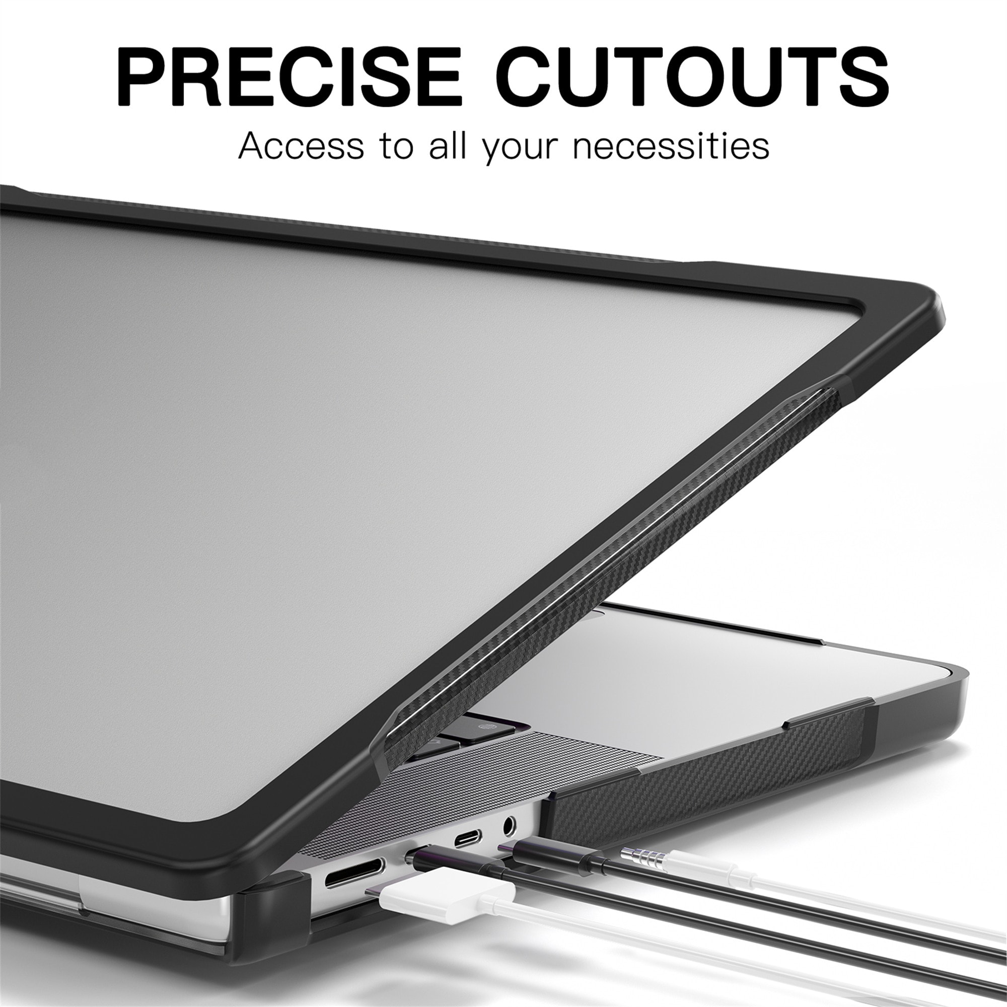 Apple MacBook Pro 14 2024 Stöttåligt Hybrid-skal Genomskinlig