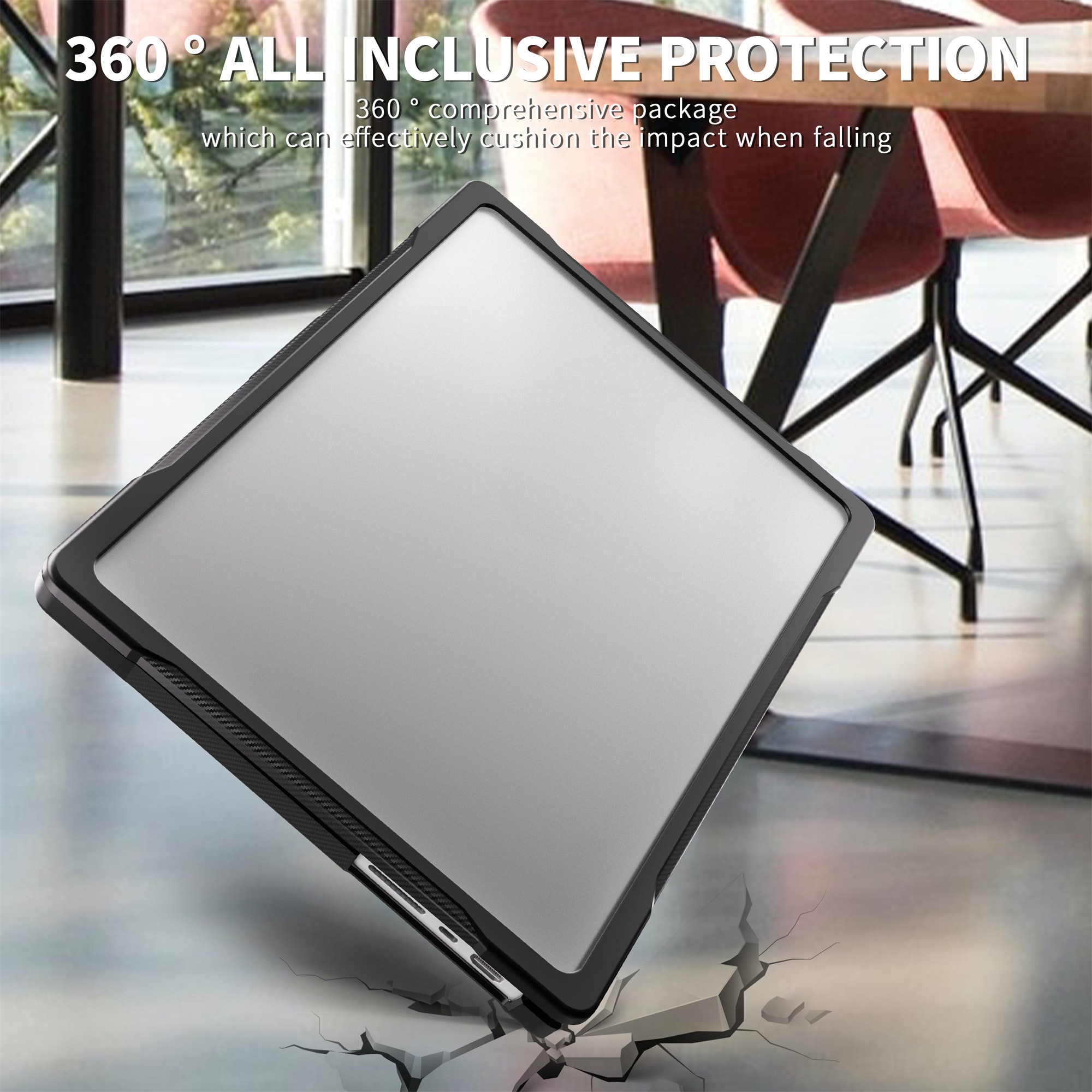 Apple MacBook Pro 14 2024 Stöttåligt Hybrid-skal Genomskinlig