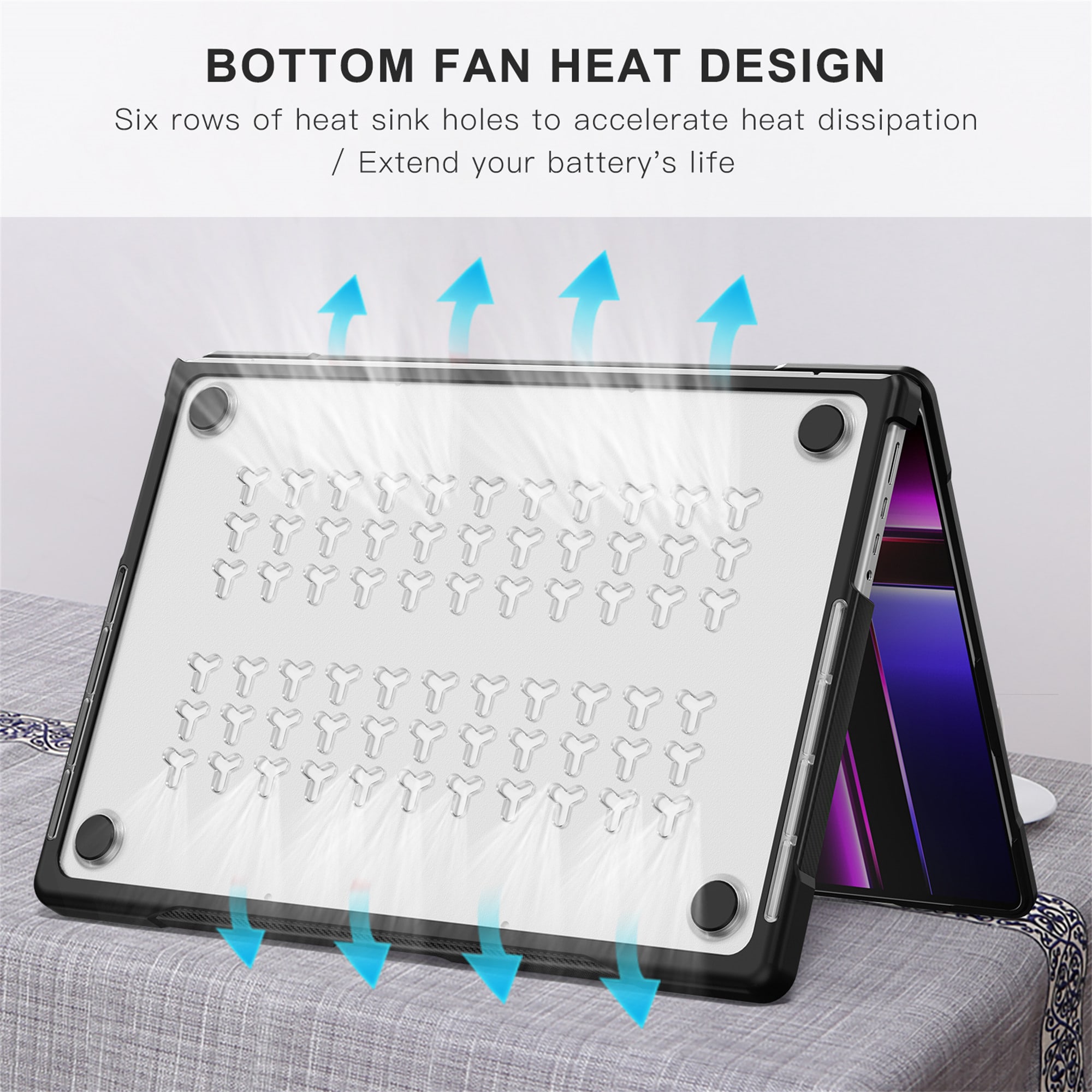 Apple MacBook Pro 14 2024 Stöttåligt Hybrid-skal Genomskinlig