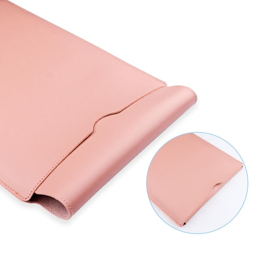 14" Snyggt laptopfodral i konstläder, rosa