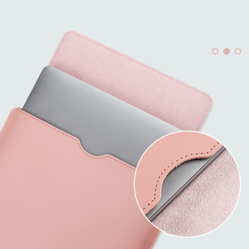 14" Snyggt laptopfodral i konstläder, rosa