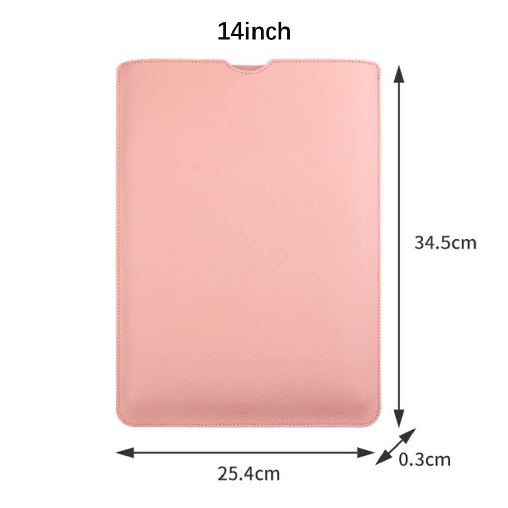 14" Snyggt laptopfodral i konstläder, rosa