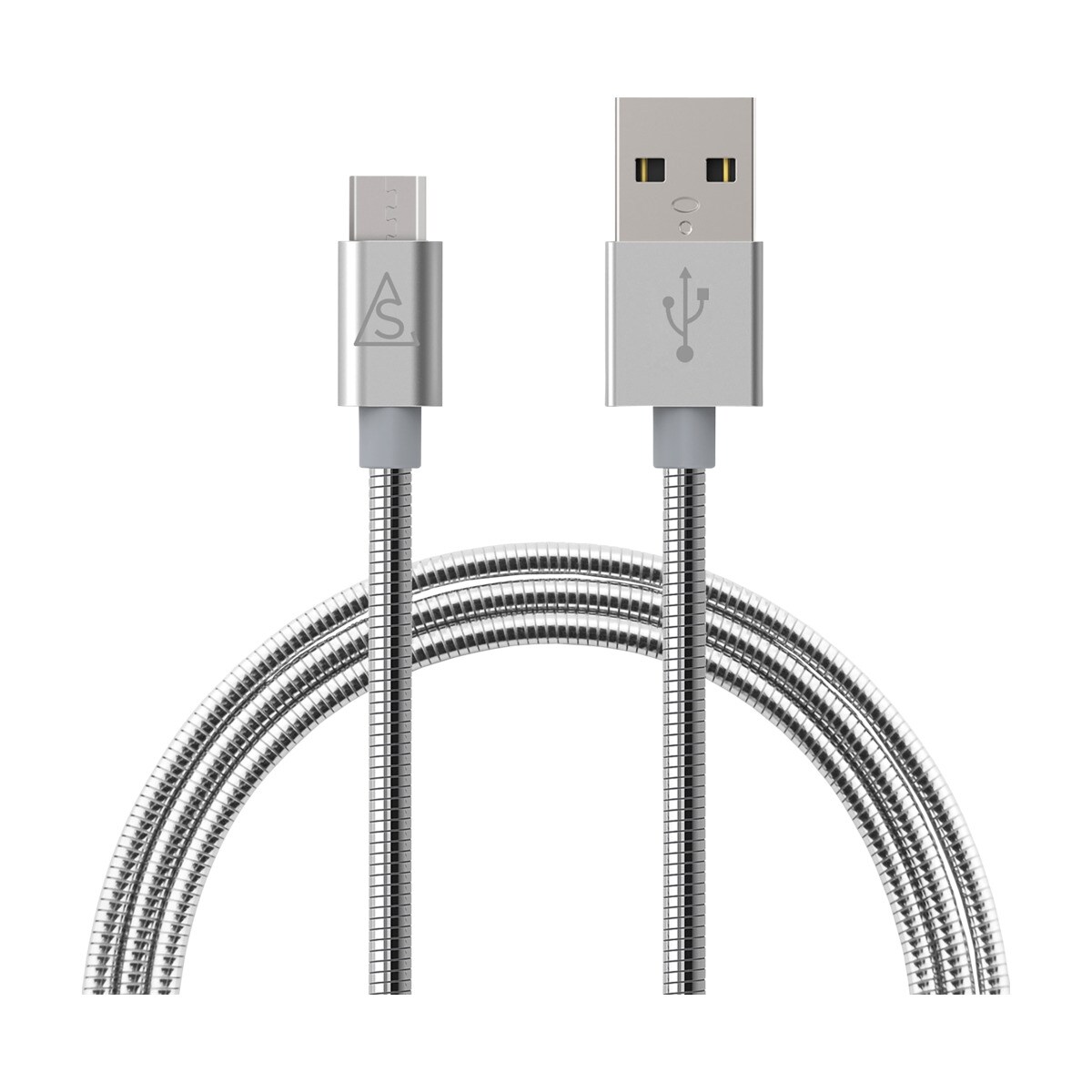 Laddningskabel 1m MicroUSB, Metallic Silver