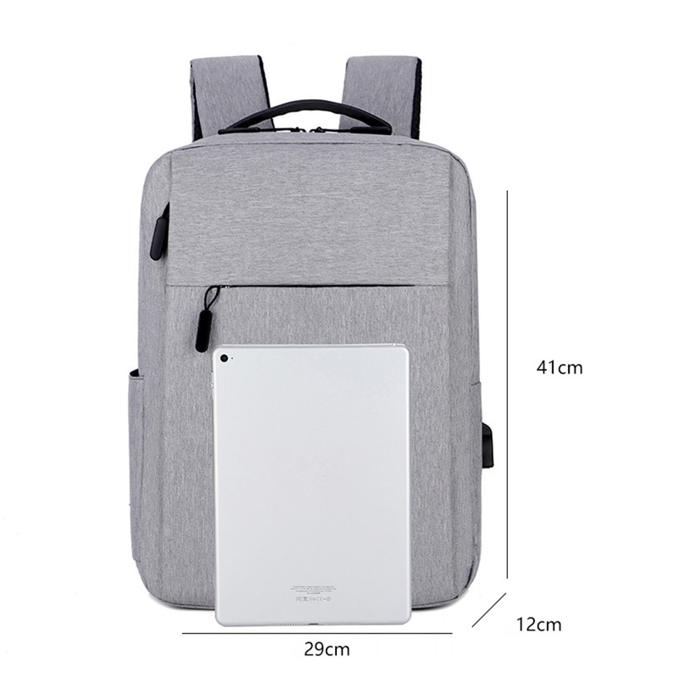 Vattenresistent 16" laptopryggsäck i nylon, grå