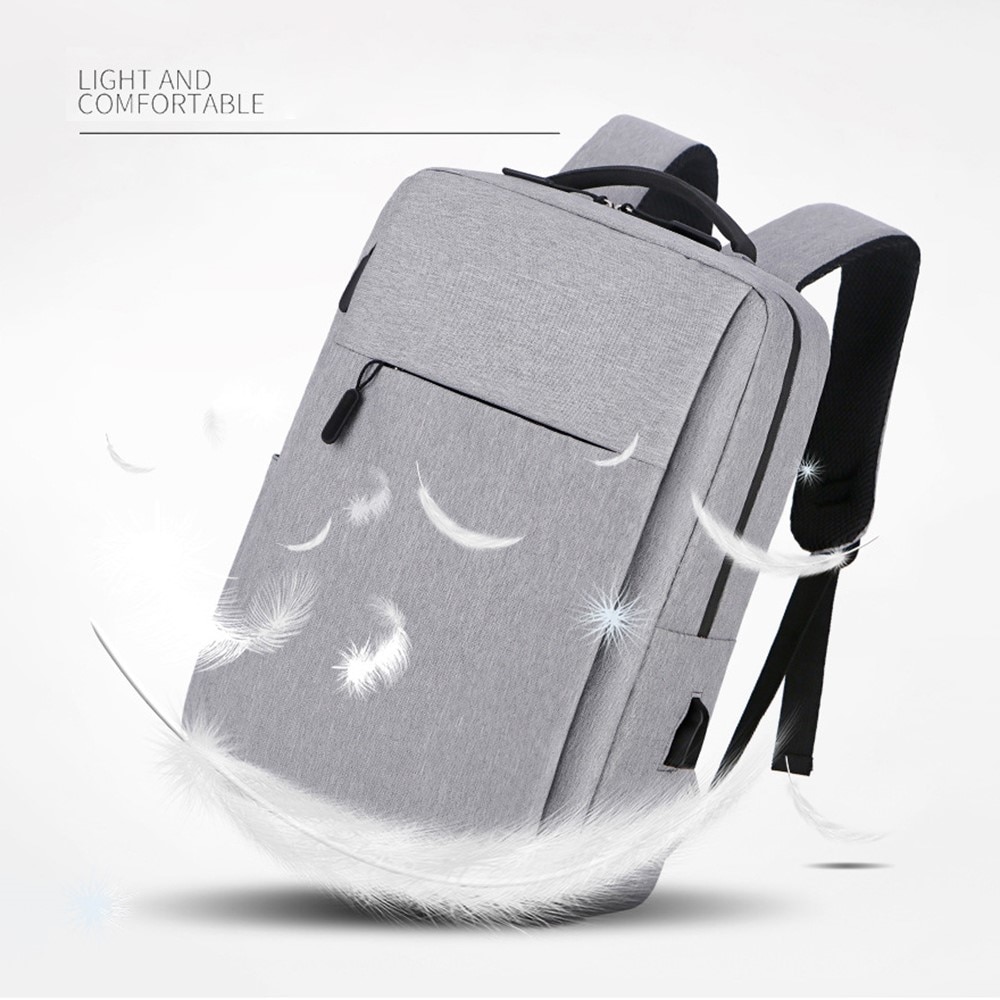 Vattenresistent 16" laptopryggsäck i nylon, grå