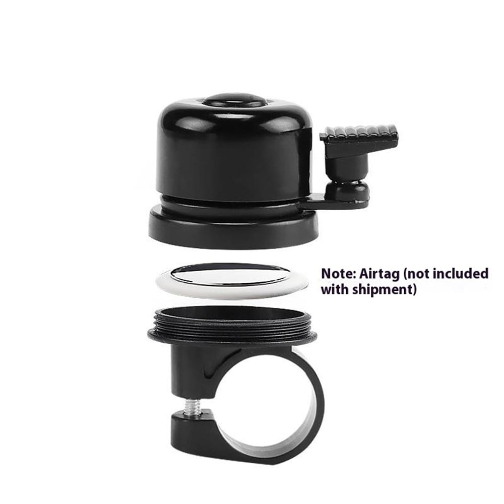 Apple AirTag-hållare ringklocka till cykel, svart