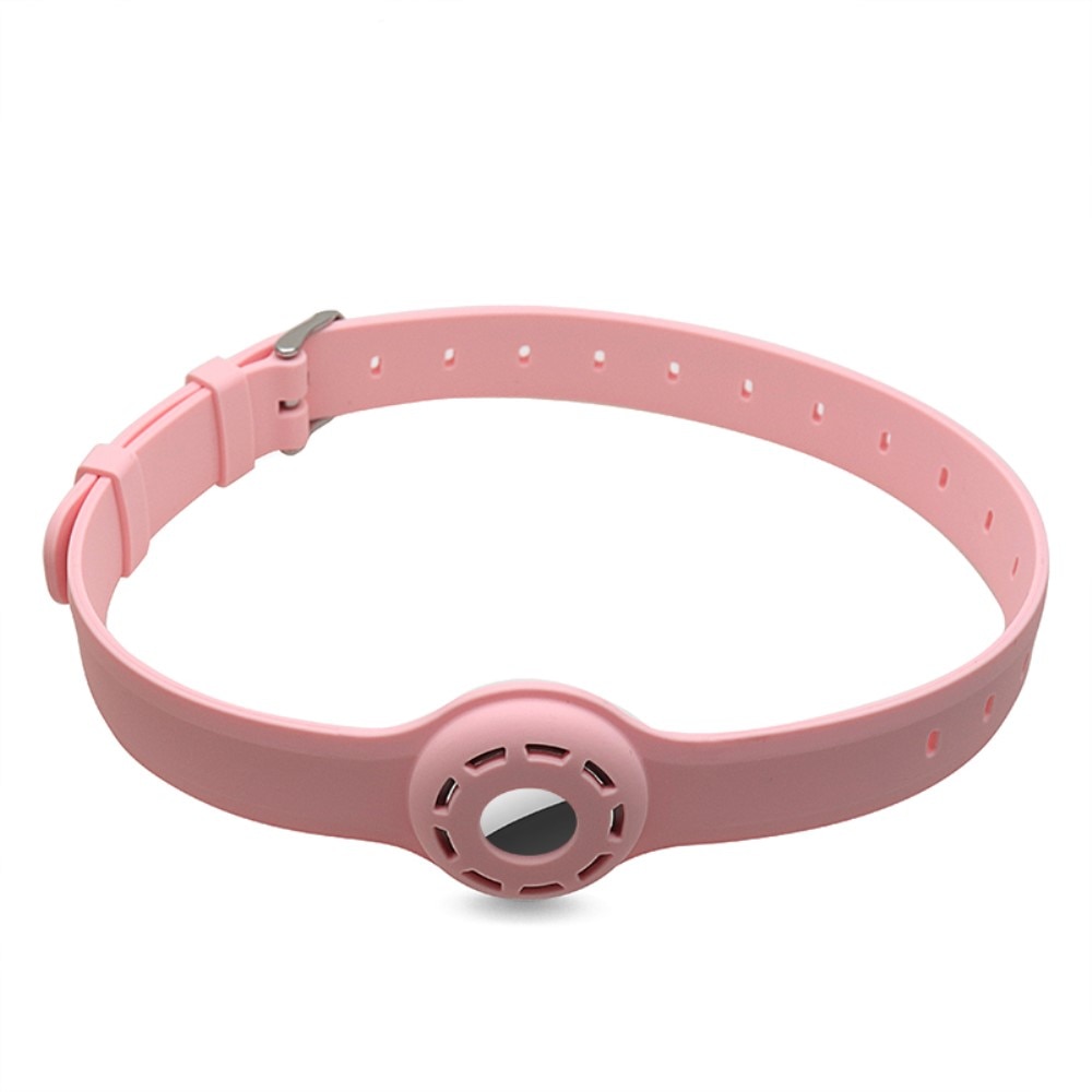 Apple AirTag Hundhalsband i silikon, rosa