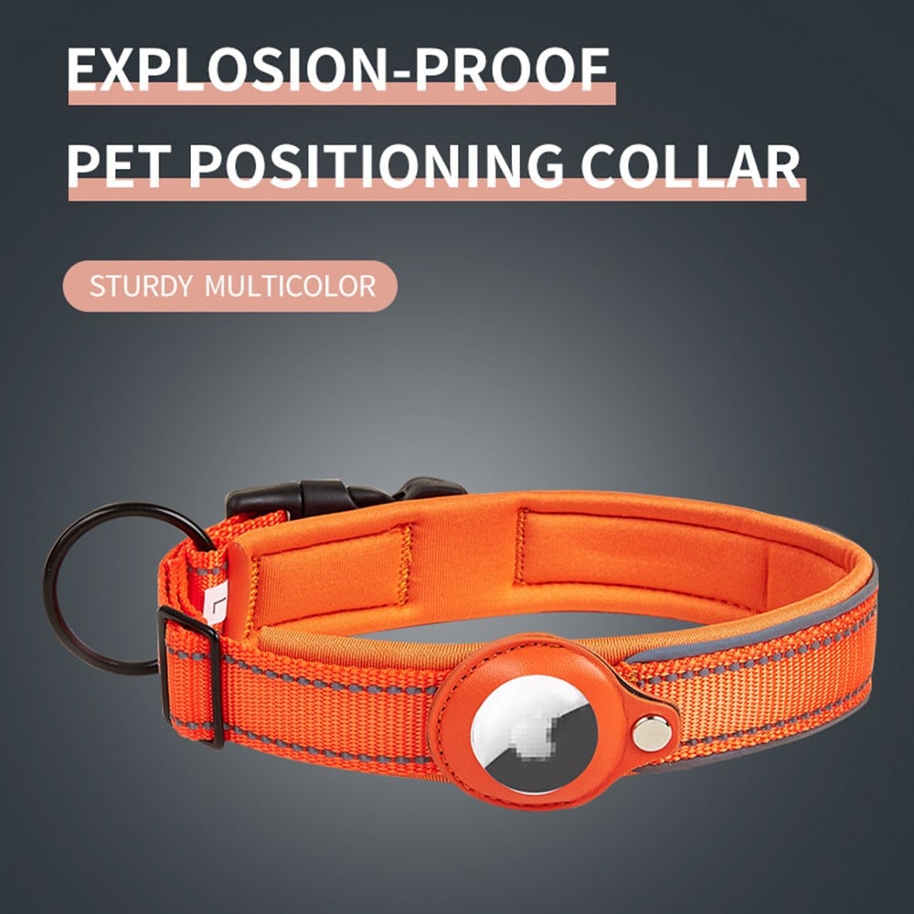 Apple AirTag Hundhalsband med reflexer S, svart