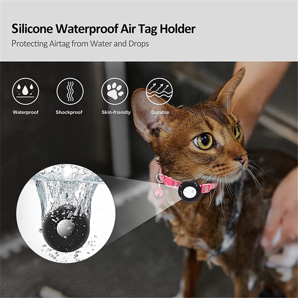 Apple AirTag Katthalsband med reflex,  Rosa