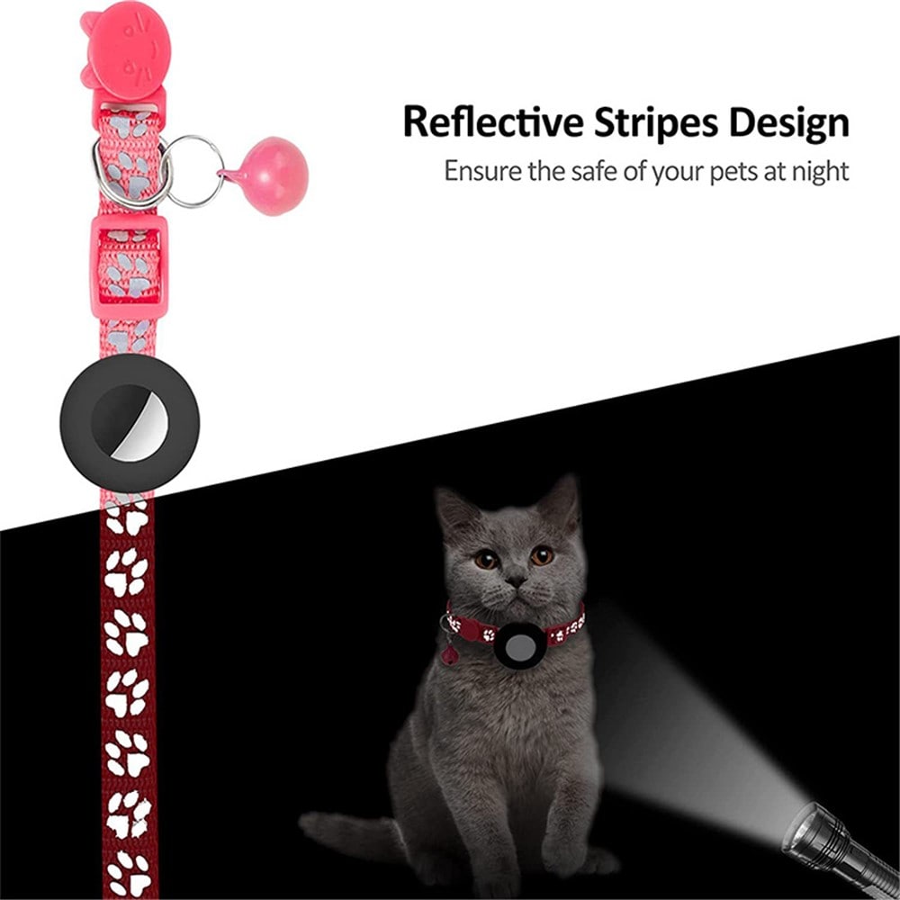Apple AirTag Katthalsband med reflex,  Rosa