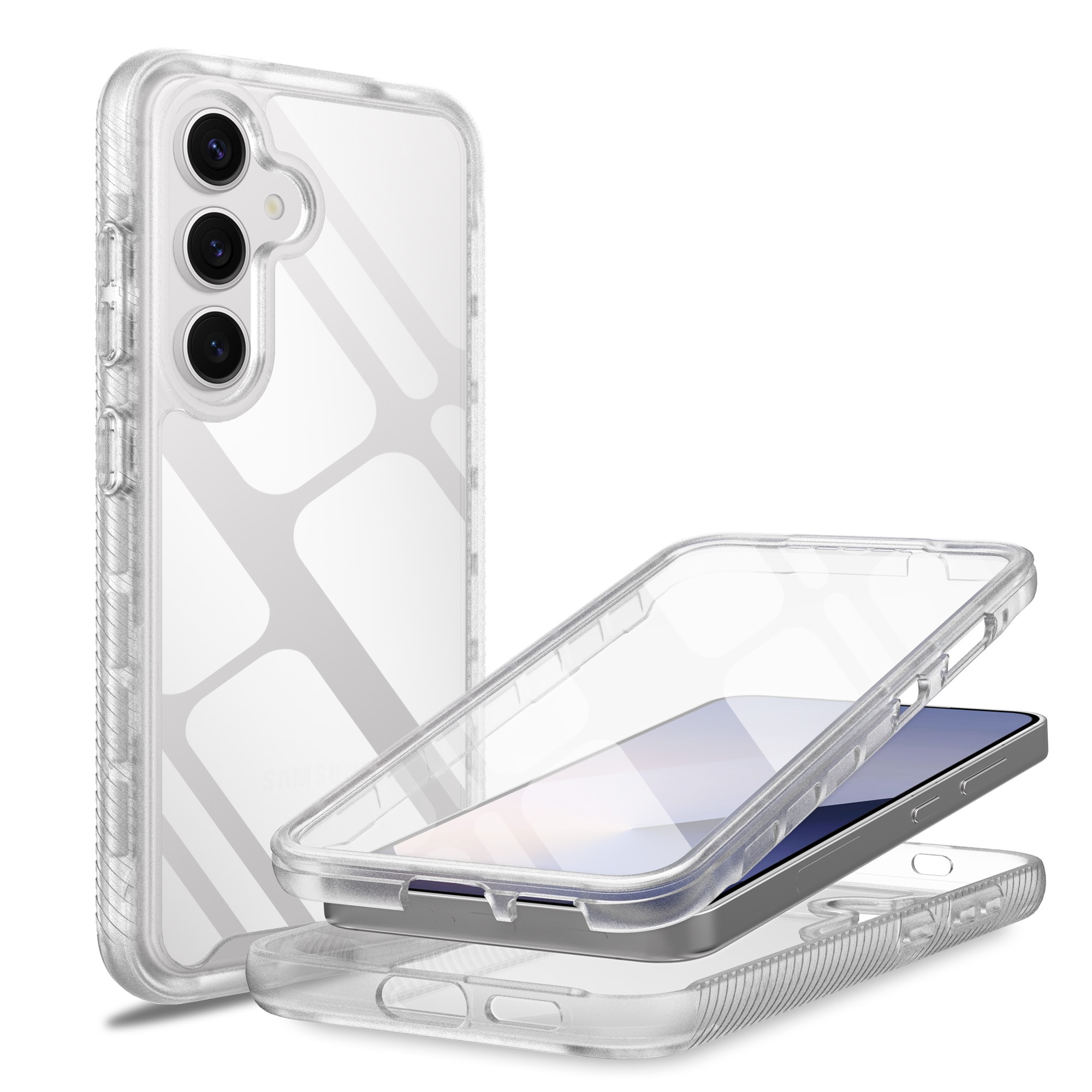 Samsung Galaxy S25 Mobilskal Full Protection, Genomskinlig