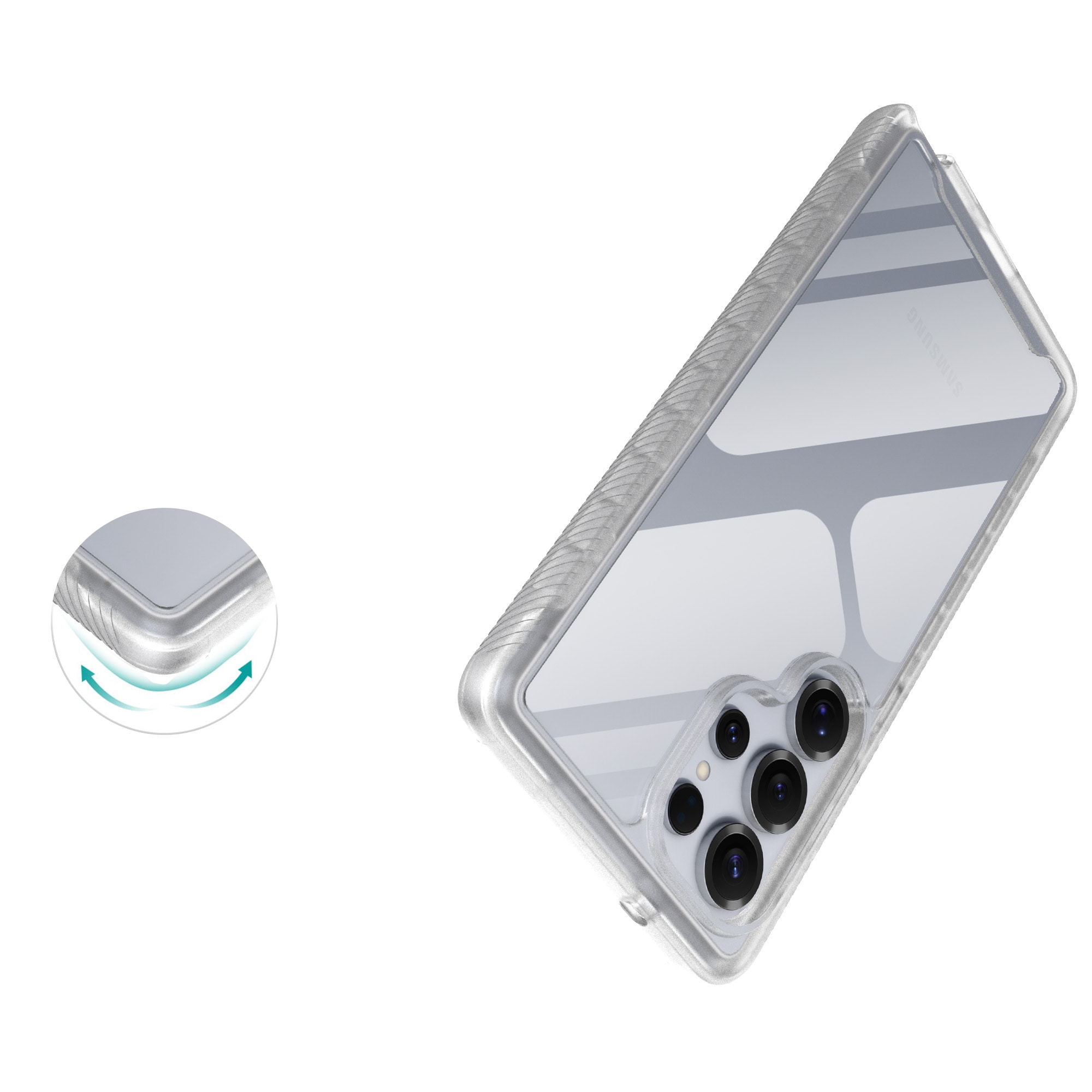 Samsung Galaxy S25 Ultra Mobilskal Full Protection, Genomskinlig