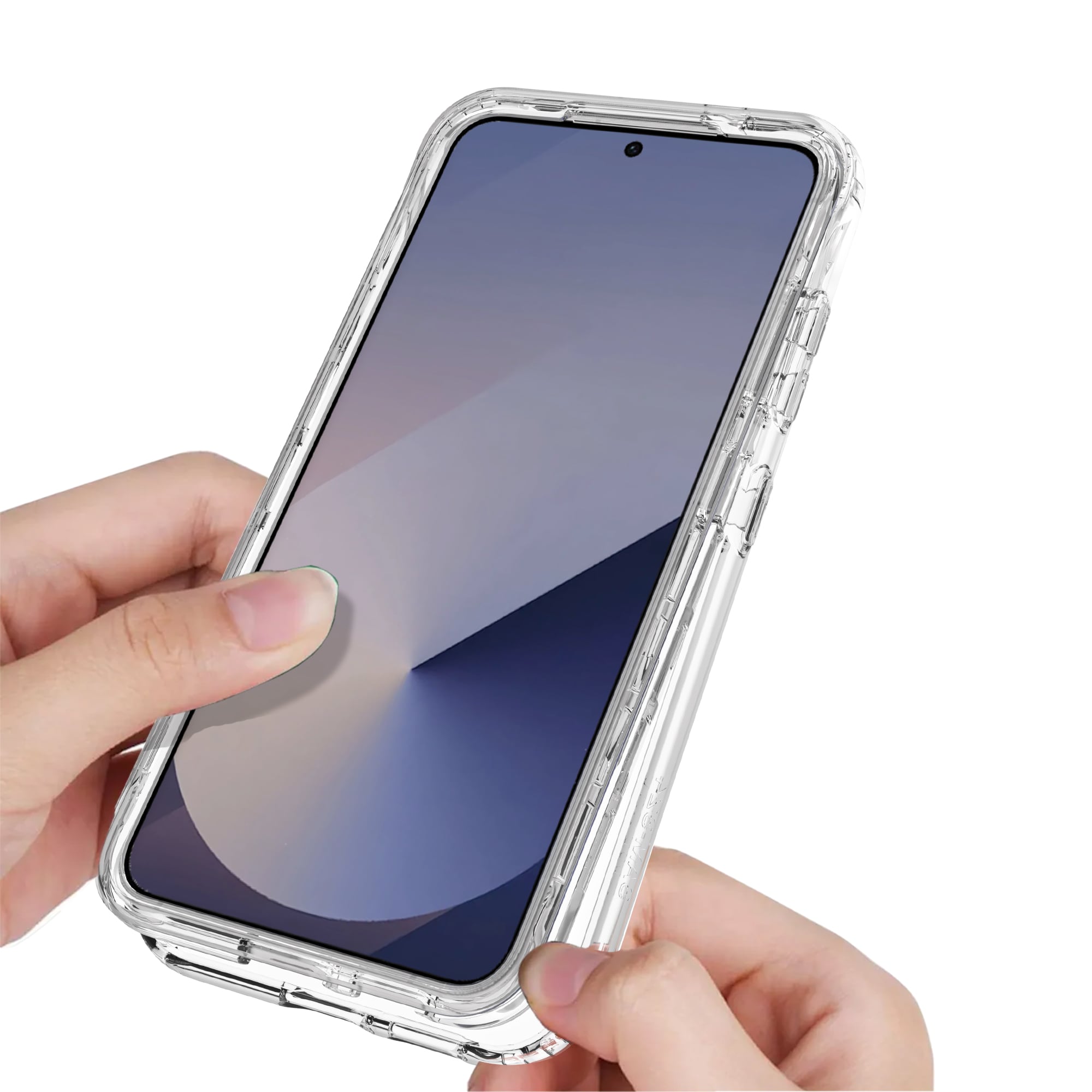 Samsung Galaxy S25 Stöttåligt mobilskal med skyddsram, Genomskinlig