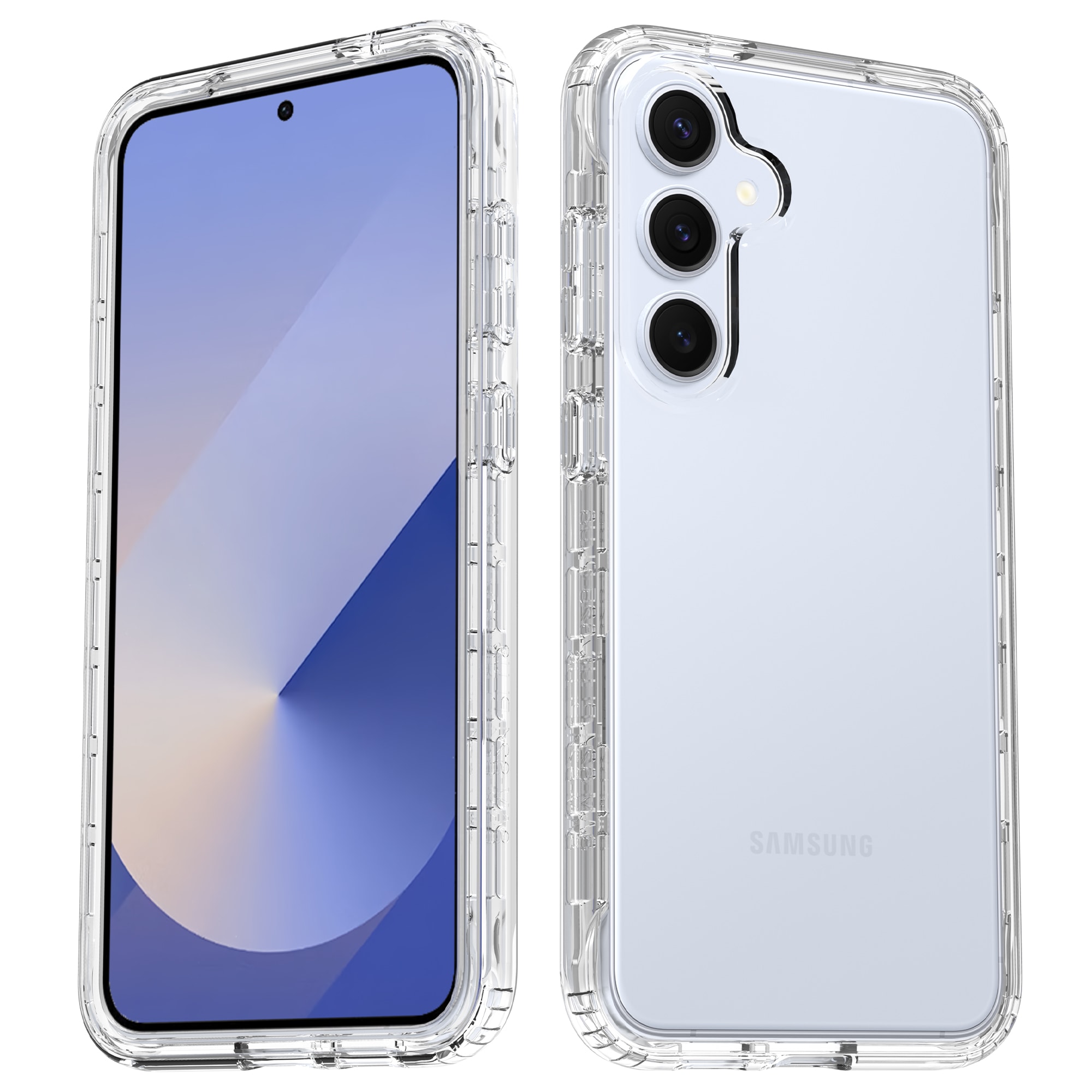 Samsung Galaxy S25 Plus Stöttåligt mobilskal med skyddsram, Genomskinlig