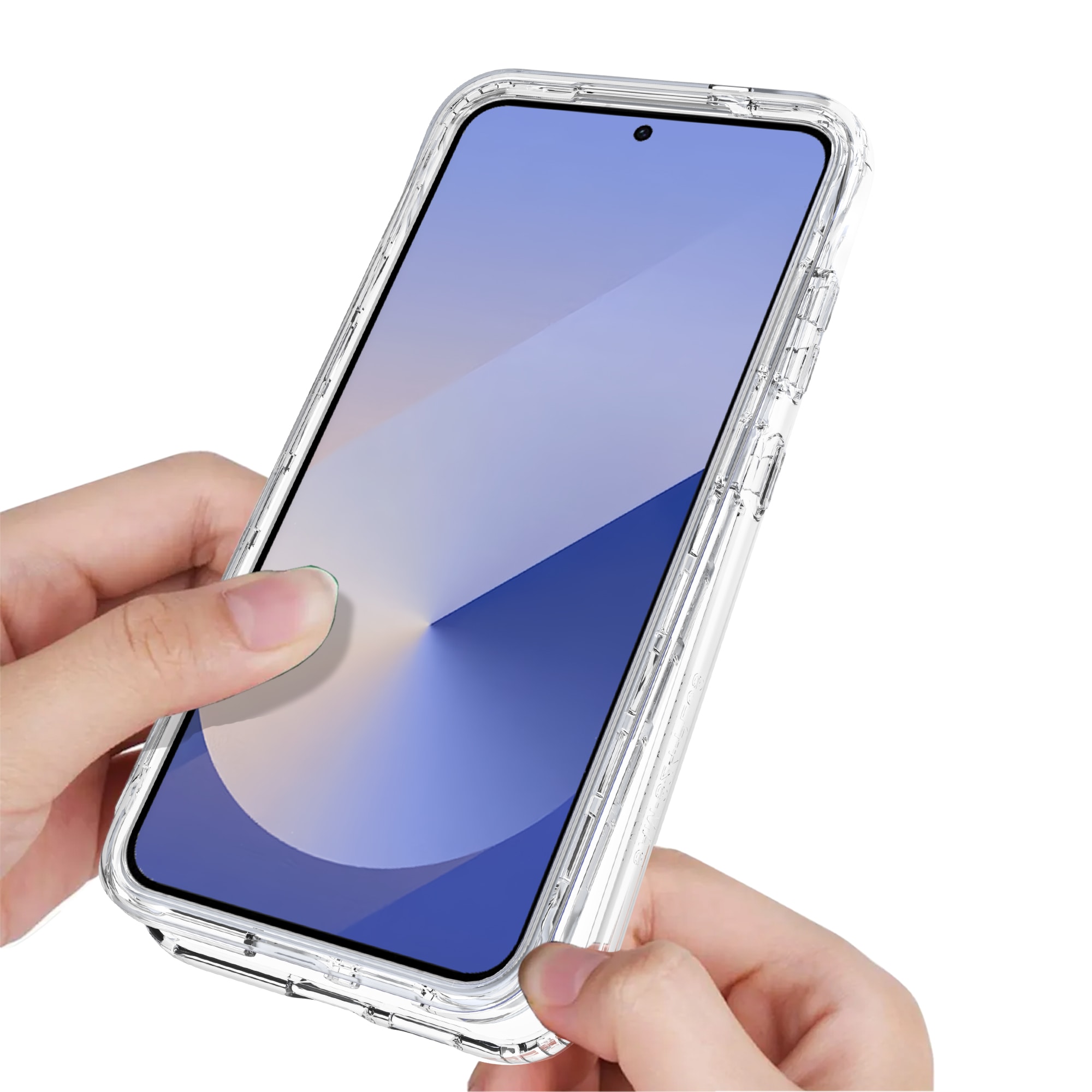 Samsung Galaxy S25 Plus Stöttåligt mobilskal med skyddsram, Genomskinlig