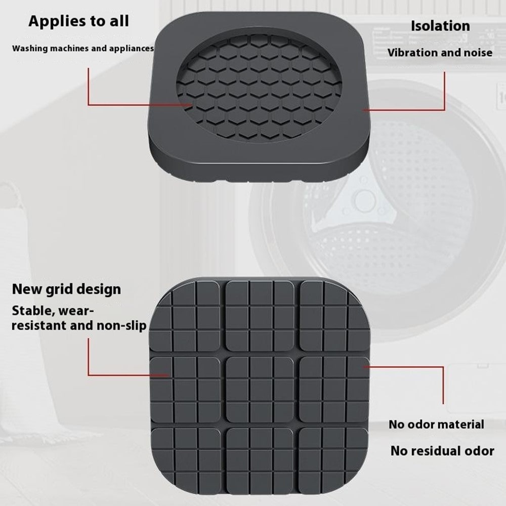 Vibrationsdämpare till tvättmaskin & torktumlare (4-pack)