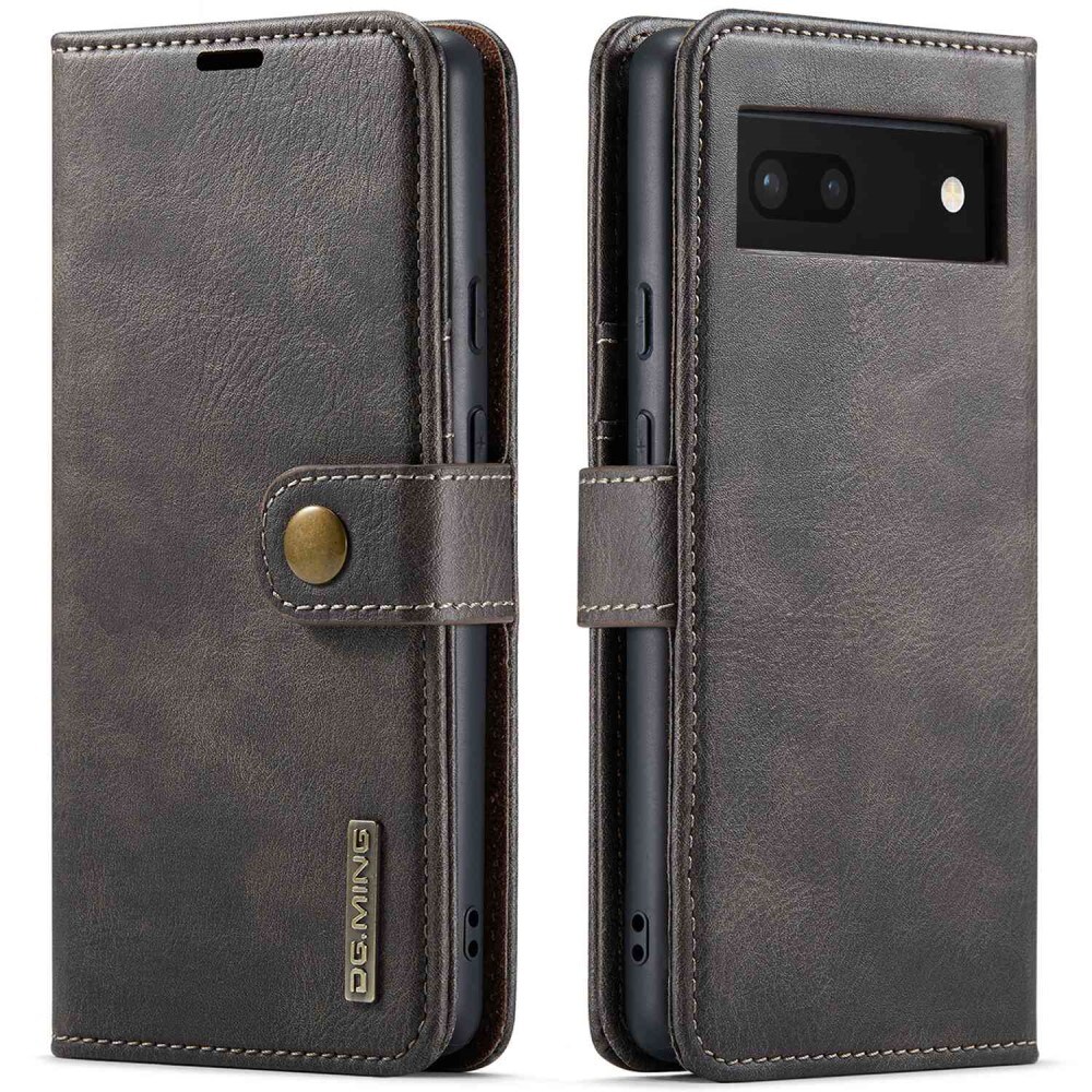 Google Pixel 6a Plånboksfodral med avtagbart skal, Brown