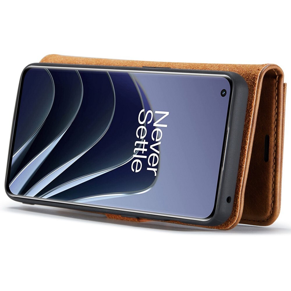  OnePlus 10 Pro Plånboksfodral med avtagbart skal, Cognac