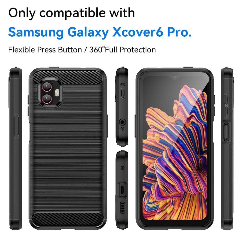 Samsung Galaxy Xcover 6 Pro TPU-skal Brushed, Svart