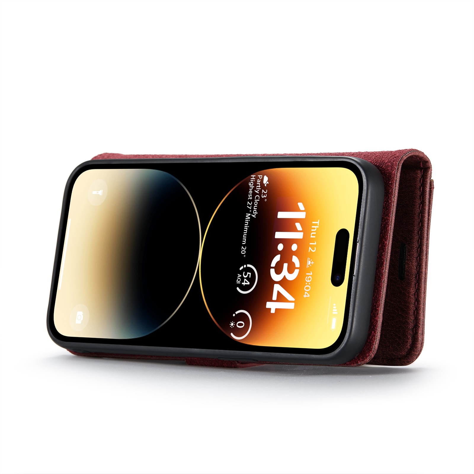iPhone 14 Pro Plånboksfodral med avtagbart skal, röd