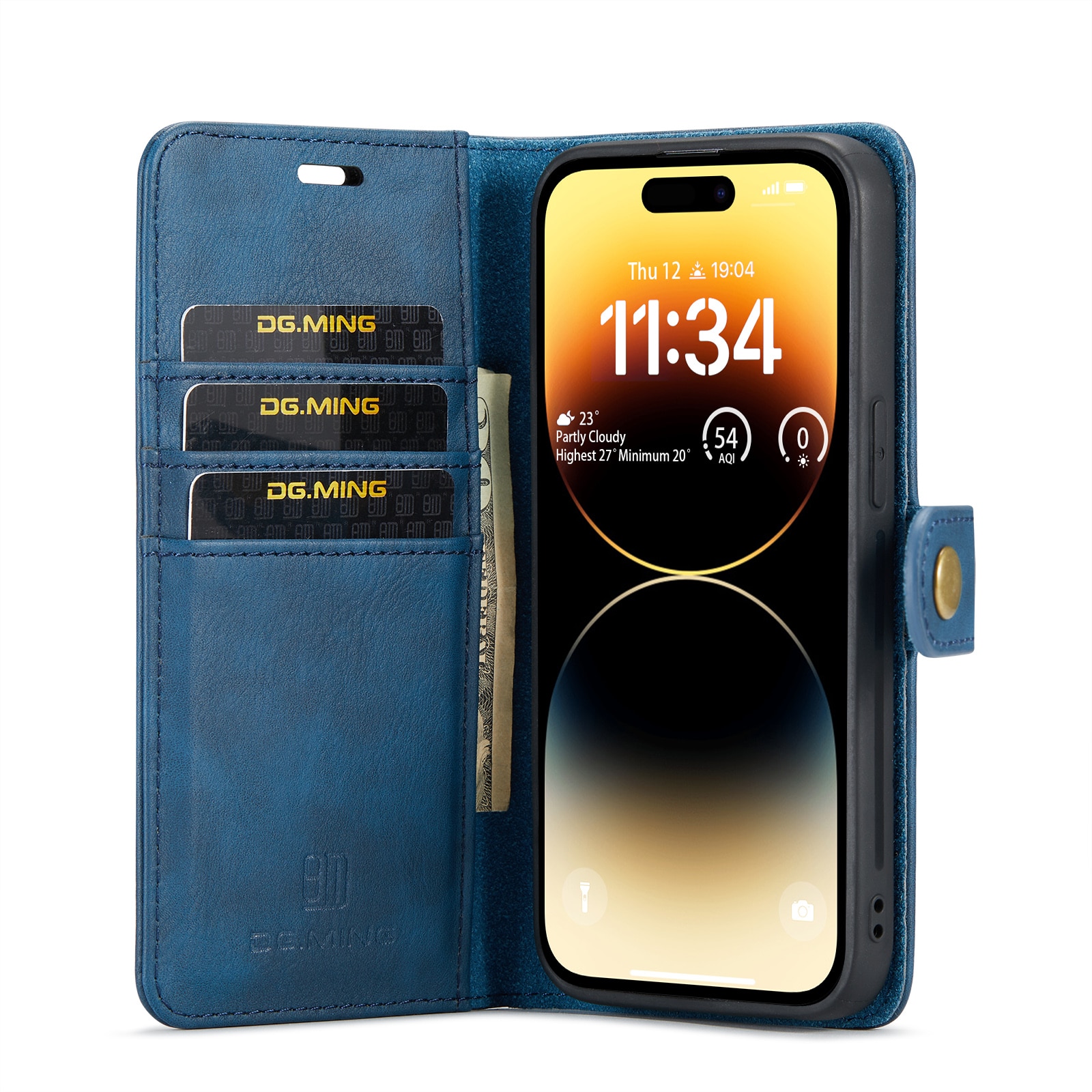 iPhone 15 Pro Max Plånboksfodral med avtagbart skal, blå