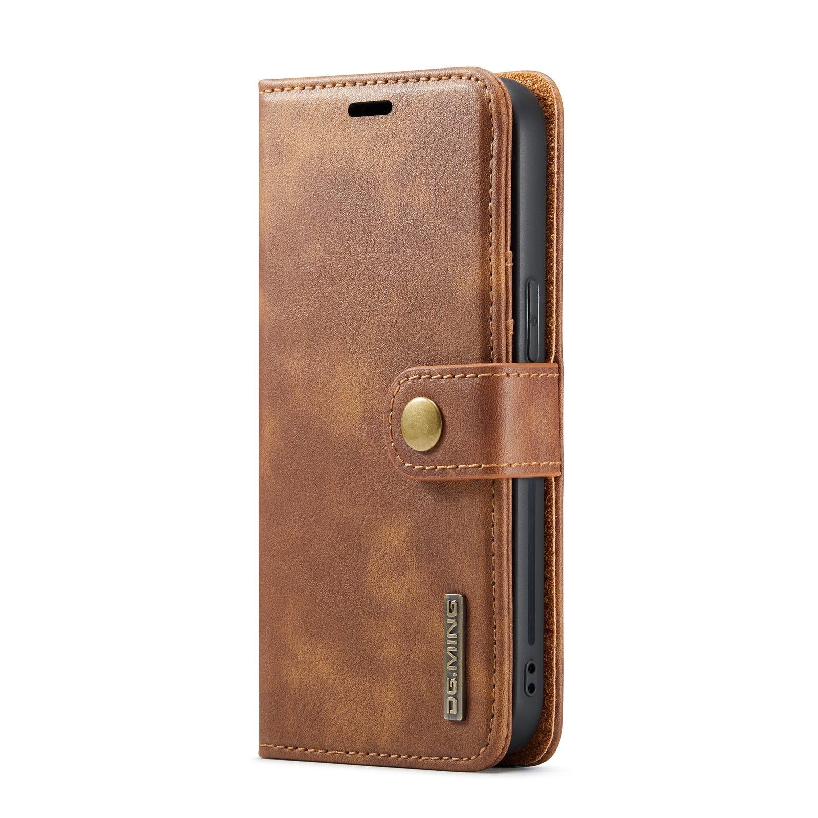 iPhone 15 Pro Plånboksfodral med avtagbart skal, cognac