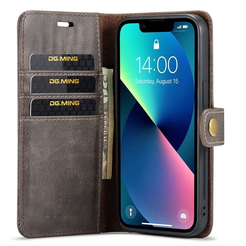 iPhone 14 Plus Plånboksfodral med avtagbart skal, Brown