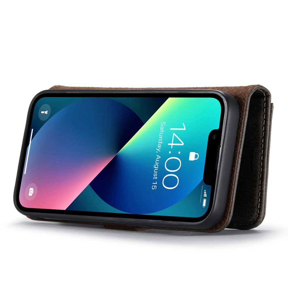 iPhone 14 Plus Plånboksfodral med avtagbart skal, Brown