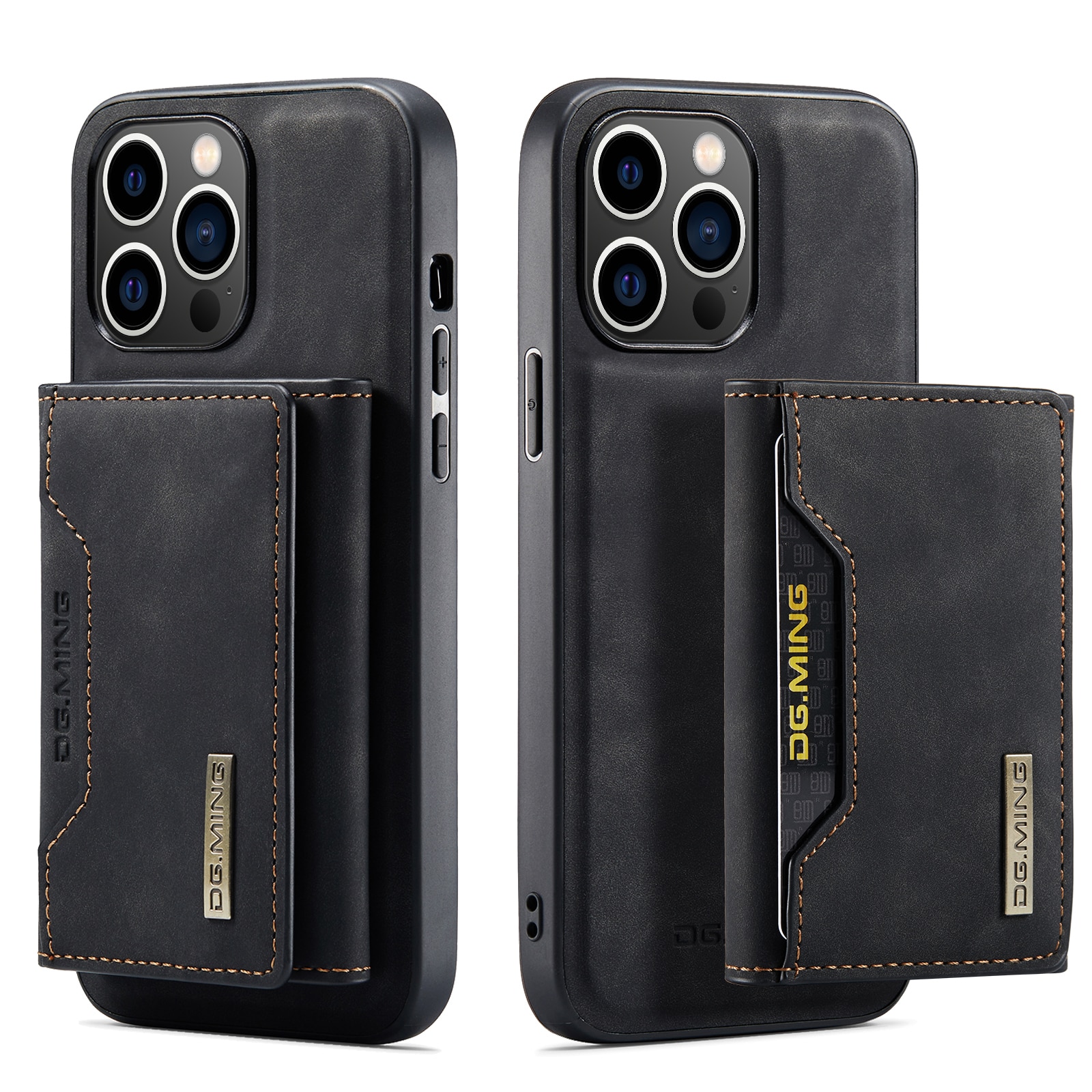 iPhone 15 Pro Skal med avtagbar plånbok, svart