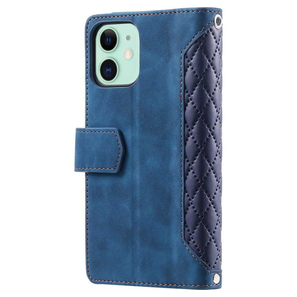iPhone 11 Quiltad plånboksväska, blå