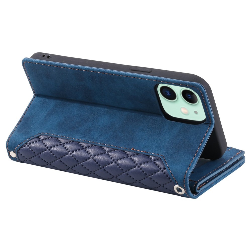 iPhone 11 Quiltad plånboksväska, blå