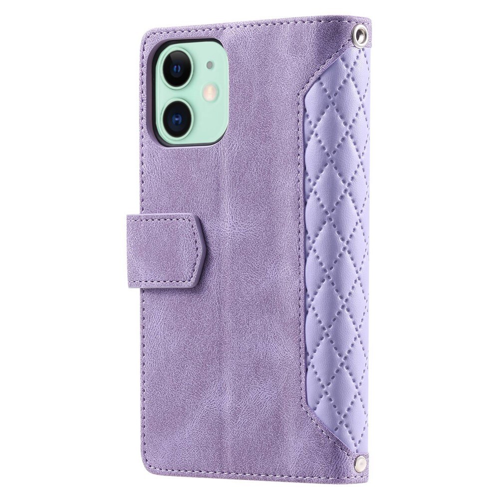 iPhone 11 Quiltad plånboksväska, Lila