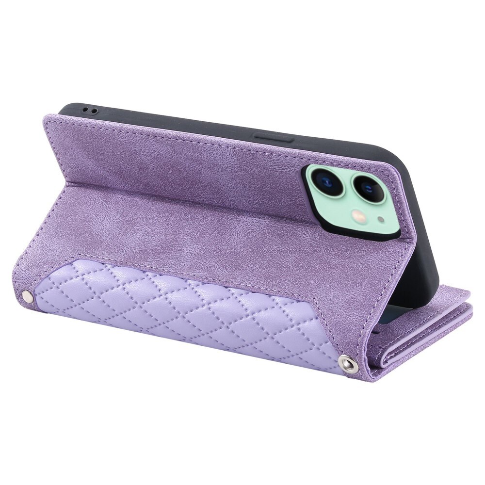 iPhone 11 Quiltad plånboksväska, Lila