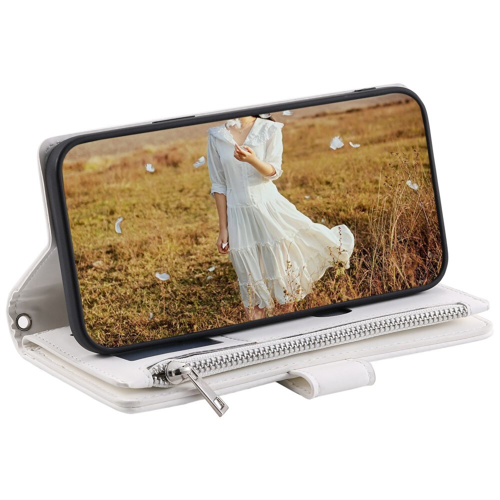 iPhone 13 Pro Quiltad plånboksväska, Vit