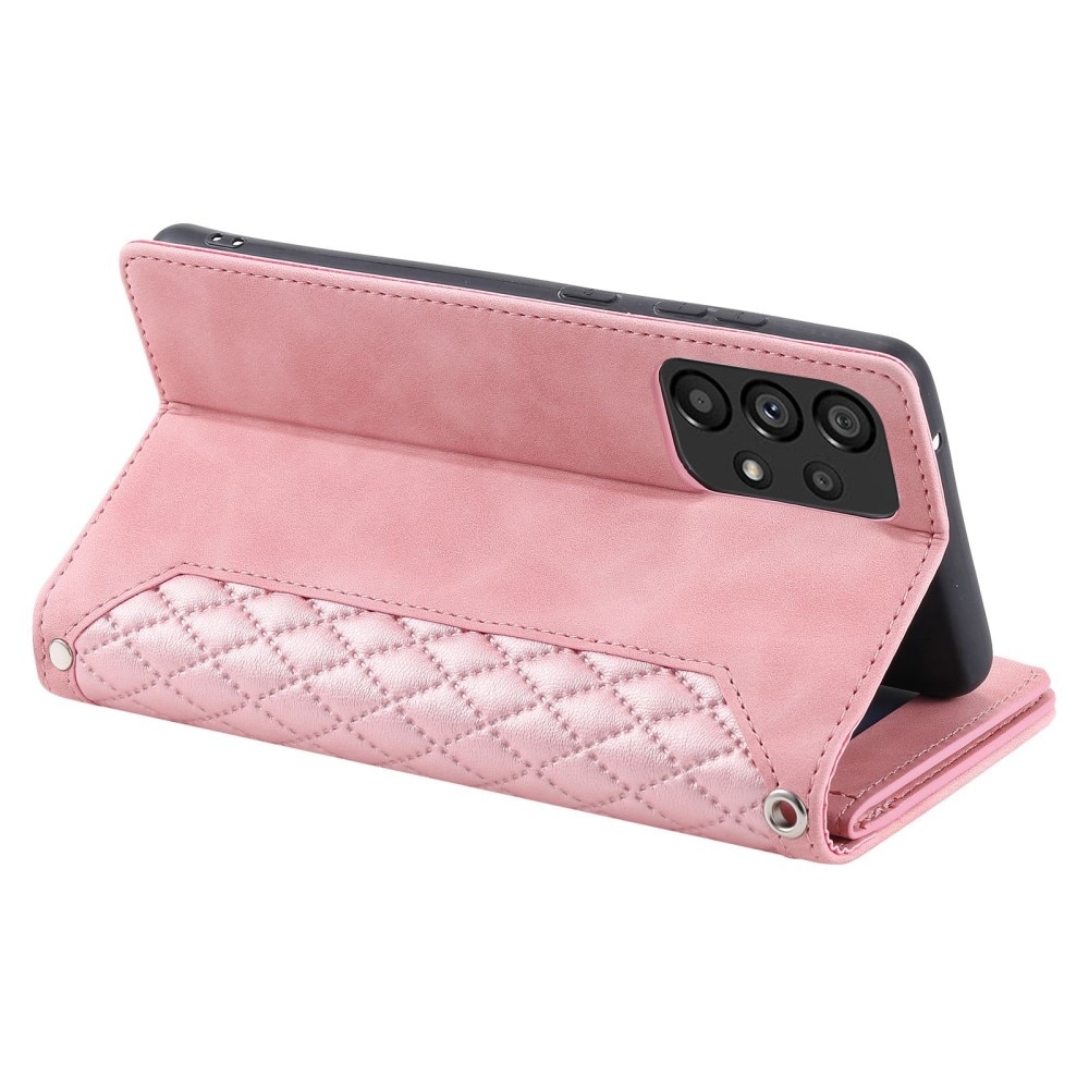 Samsung Galaxy A53 Quiltad plånboksväska, rosa