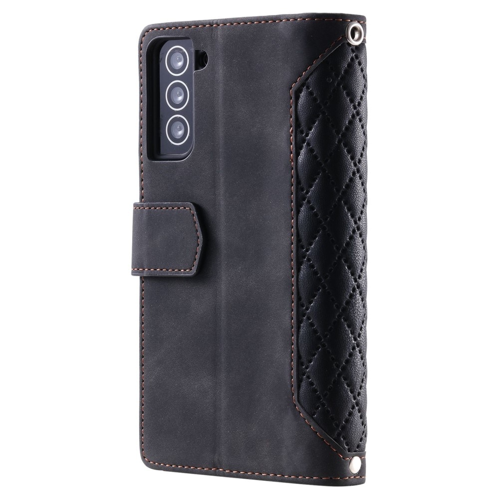 Samsung Galaxy S22 Quiltad plånboksväska, svart