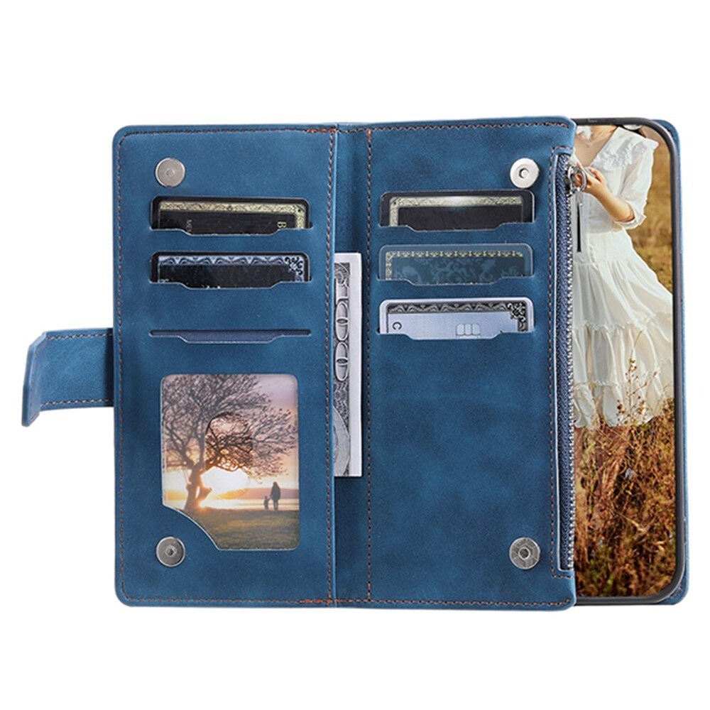 Samsung Galaxy S22 Ultra Quiltad plånboksväska, Blå