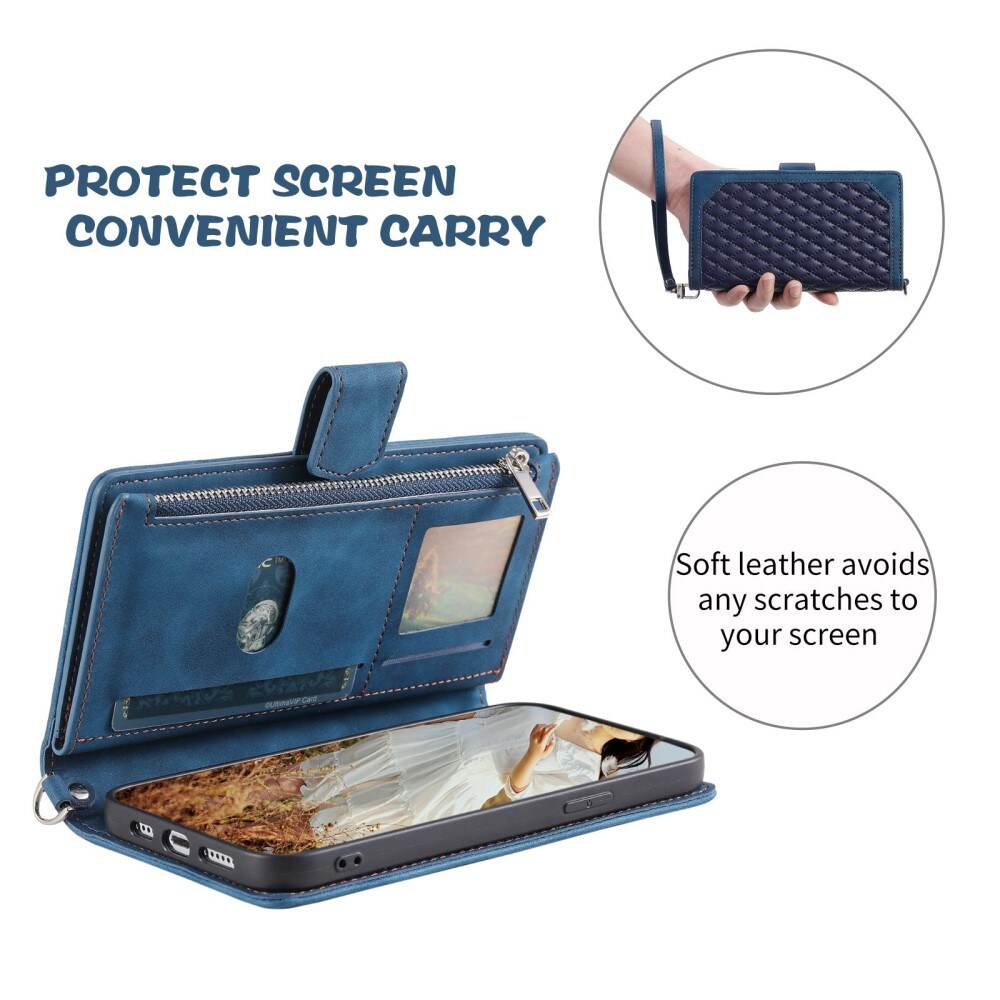 Samsung Galaxy S22 Ultra Quiltad plånboksväska, Blå