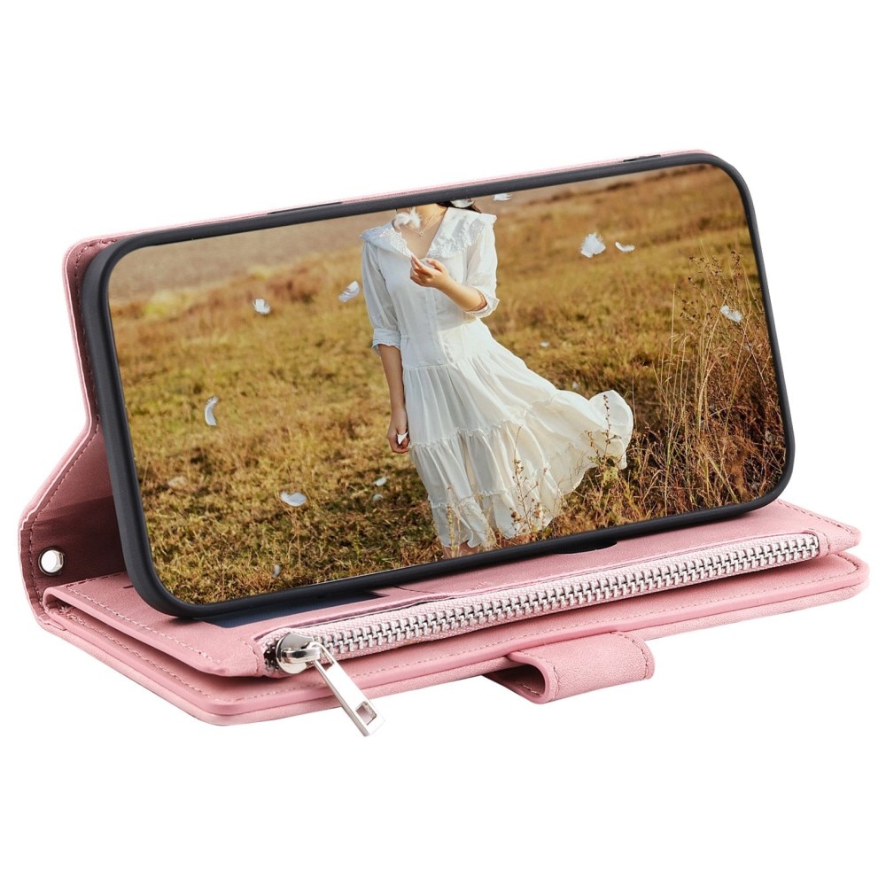 Samsung Galaxy S22 Ultra Quiltad plånboksväska, rosa