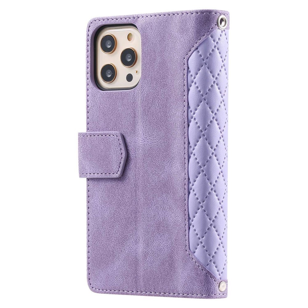 iPhone 11 Pro Quiltad plånboksväska, Lila