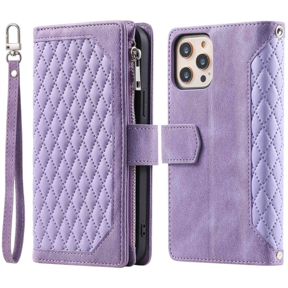 iPhone 11 Pro Quiltad plånboksväska, Lila