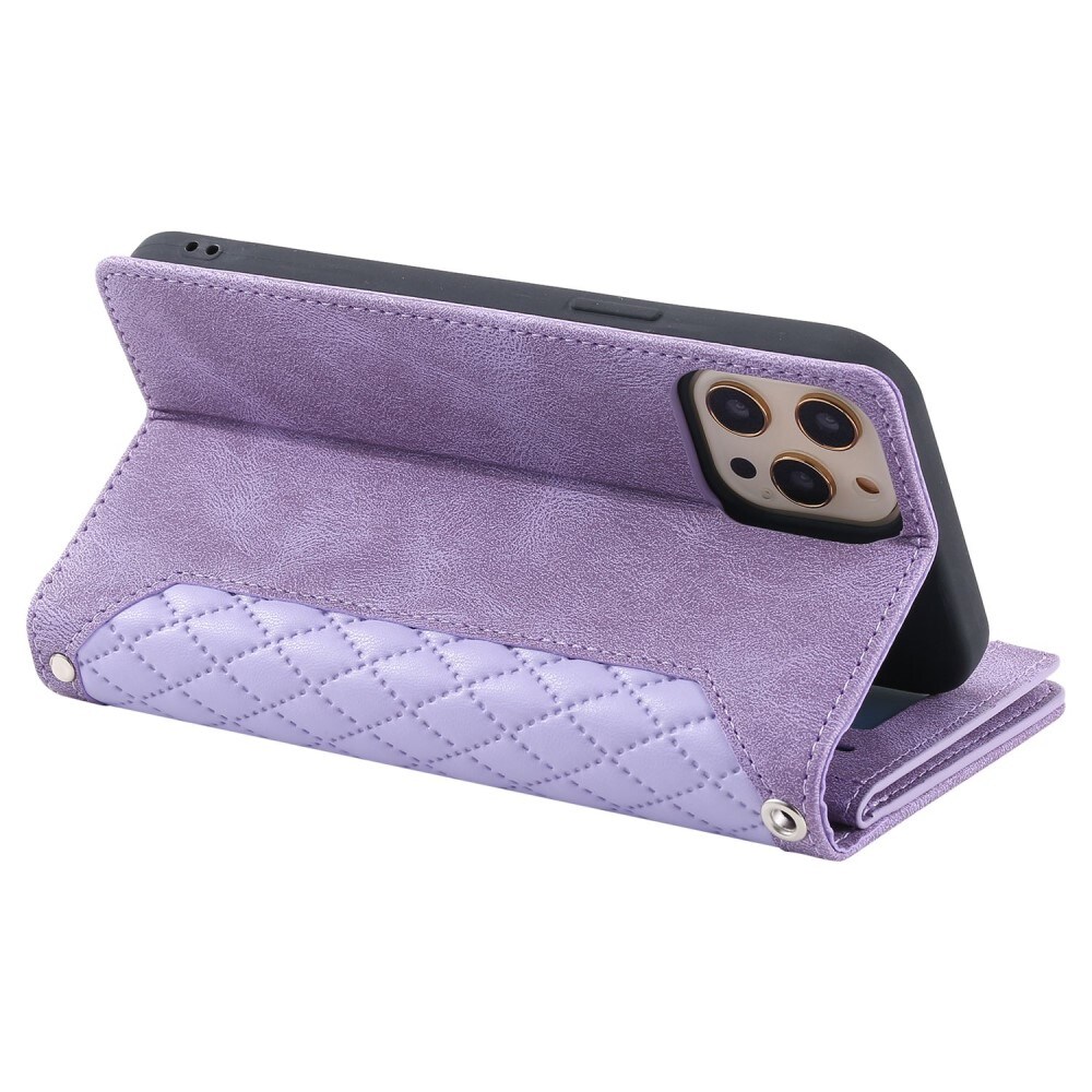 iPhone 11 Pro Quiltad plånboksväska, Lila