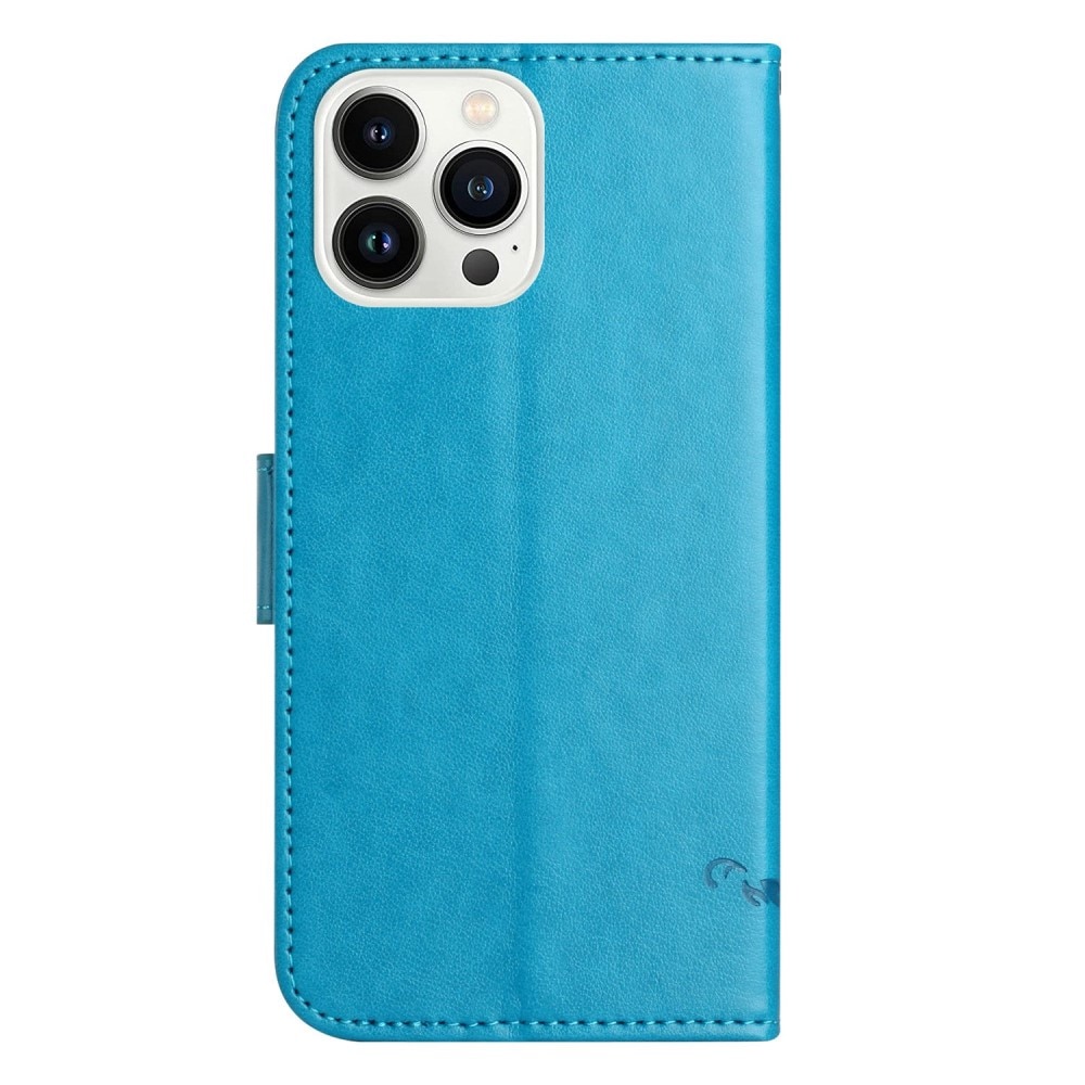 iPhone 14 Pro Mobilfodral med fjärilar, blå
