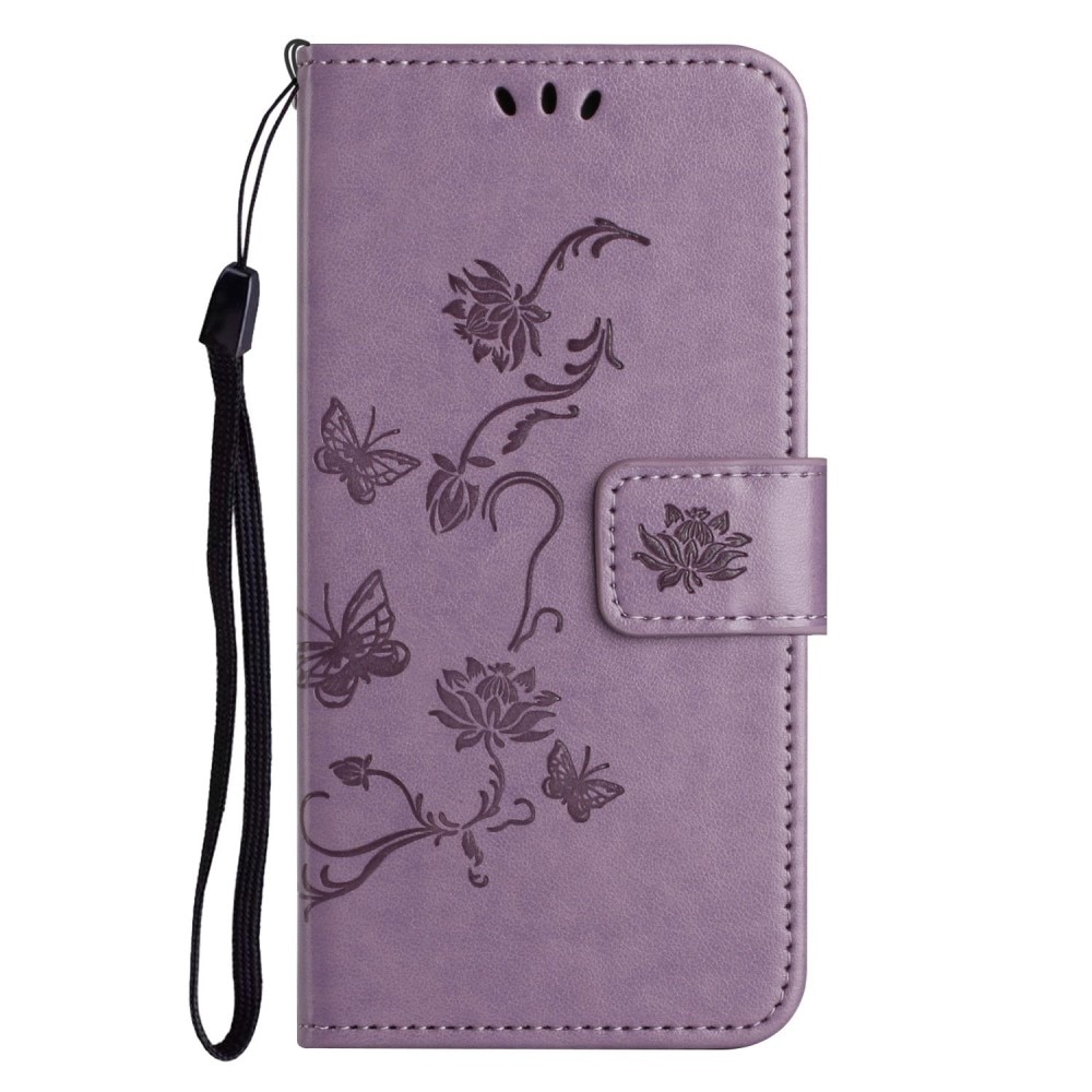 iPhone 14 Plus Mobilfodral med fjärilar, lila