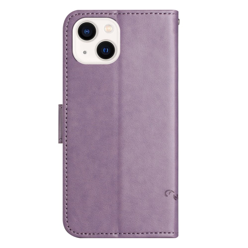 iPhone 14 Plus Mobilfodral med fjärilar, Lila